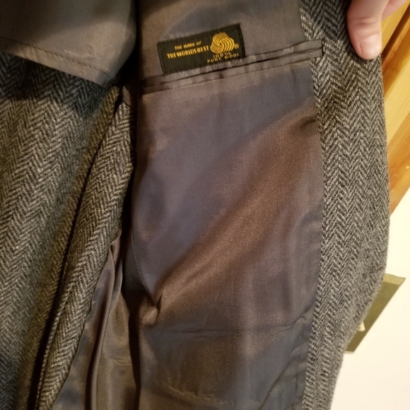 Men Herringbone Glenwick‎ Sport Coat 21" Length - Picture 5 of 7
